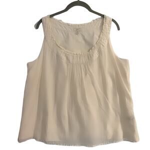 J. Jill Blouse Top Women's Size Large Petite Sleeveless Pleated Scoop Neck